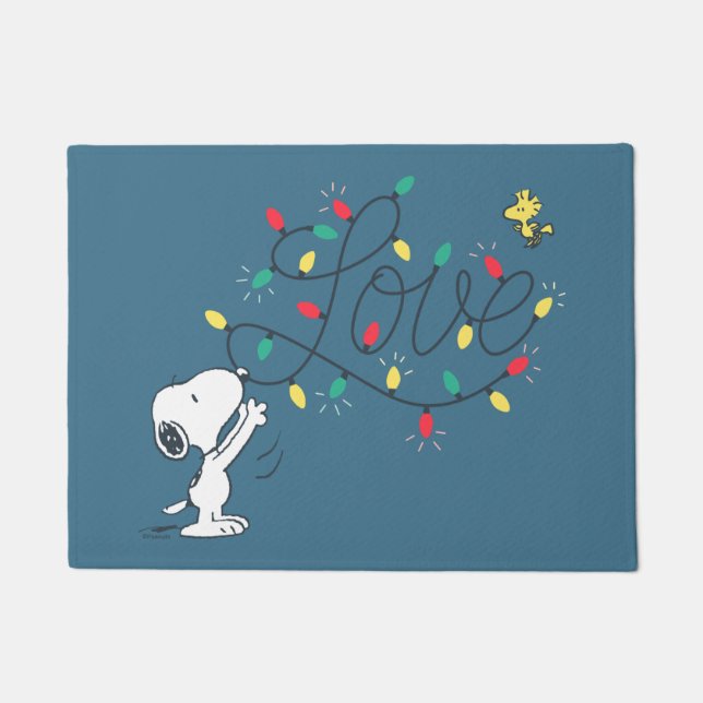 pinda's | Snoopy & Woodstock Holiday Decorting Deurmat (Voorkant)