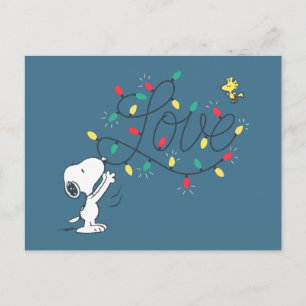 pinda's Snoopy & Woodstock Holiday Decorting Feestdagenkaart