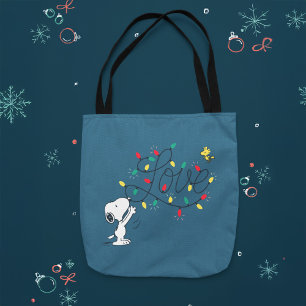 pinda's   Snoopy & Woodstock Holiday Decorting Tote Bag