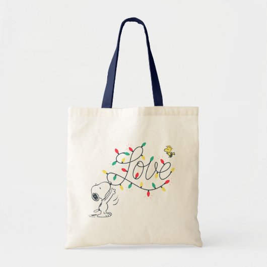 pinda's | Snoopy & Woodstock Holiday Decorting Tote Bag (Voorkant)