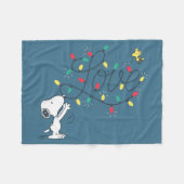 pinda's | Snoopy & Woodstock Holiday Fleece Deken (Voorkant (Horizontaal))