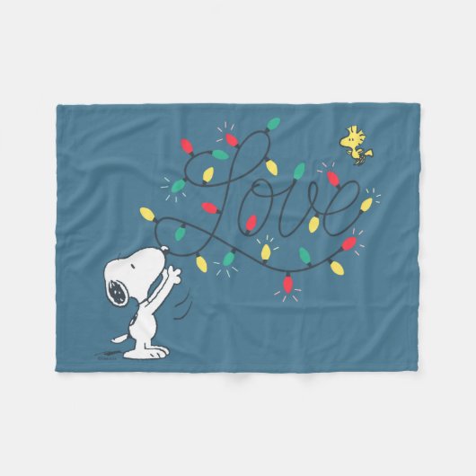 pinda's | Snoopy & Woodstock Holiday Fleece Deken (Voorkant (Horizontaal))