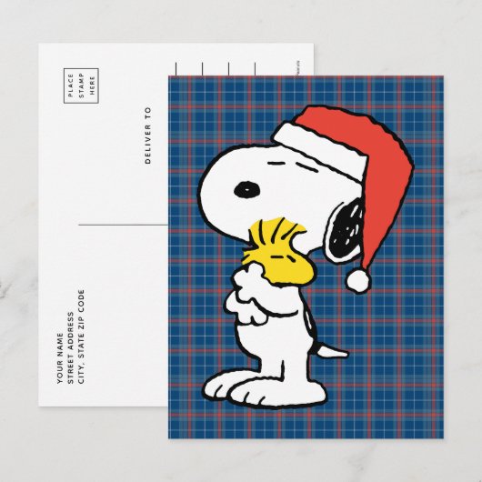 pinda's | Snoopy & Woodstock Holiday Hugs Briefkaart (Voorkant / Achterkant)