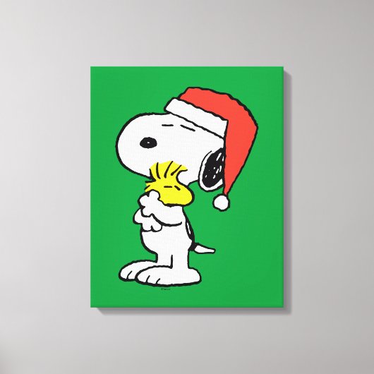 pinda's | Snoopy & Woodstock Holiday Hugs Canvas Afdruk (Voorkant)