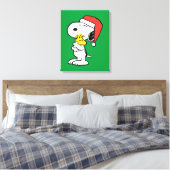pinda's | Snoopy & Woodstock Holiday Hugs Canvas Afdruk (Insitu (Slaapkamer))
