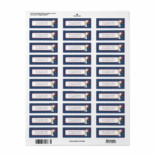 pinda's | Snoopy & Woodstock Holiday Hugs Etiket (Full Sheet)