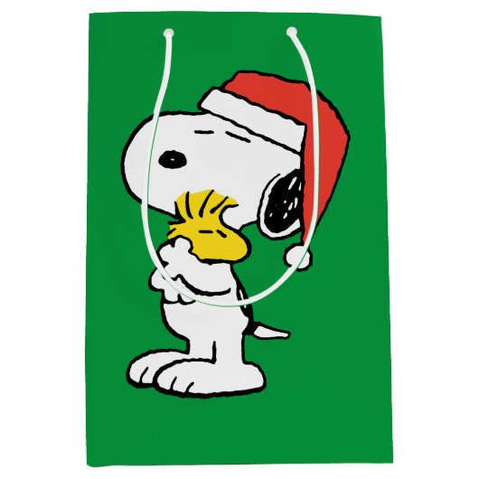 pinda's | Snoopy & Woodstock Holiday Hugs Medium Cadeauzakje (Voorkant)