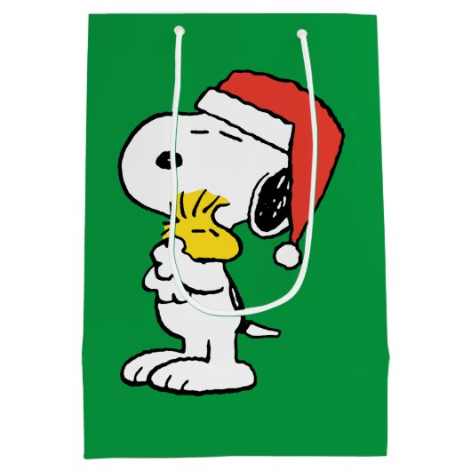 pinda's | Snoopy & Woodstock Holiday Hugs Medium Cadeauzakje (Achterkant)