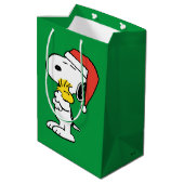 pinda's | Snoopy & Woodstock Holiday Hugs Medium Cadeauzakje (Achterkant Gekanteld)