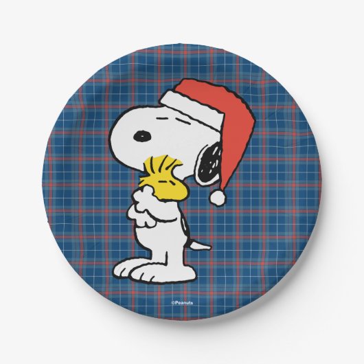 pinda's | Snoopy & Woodstock Holiday Hugs Papieren Bordje (Voorkant)