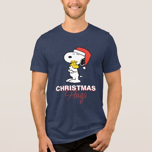 pinda's | Snoopy & Woodstock Holiday Hugs Tri-Blend Shirt (Voorkant)