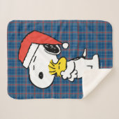 pinda's | Snoopy & Woodstock Holiday Sherpa Deken (Voorkant (horizontaal))