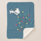 pinda's | Snoopy & Woodstock Holiday Sherpa Deken (Voorkant)