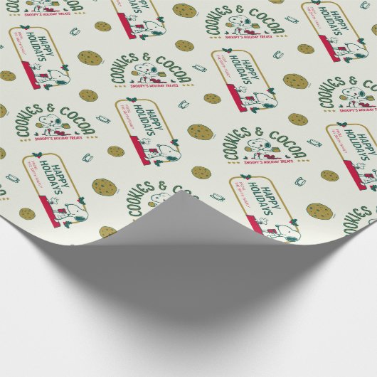 pinda's | Snoopy & Woodstock Hot Cocoa Pattern Cadeaupapier (Hoek)