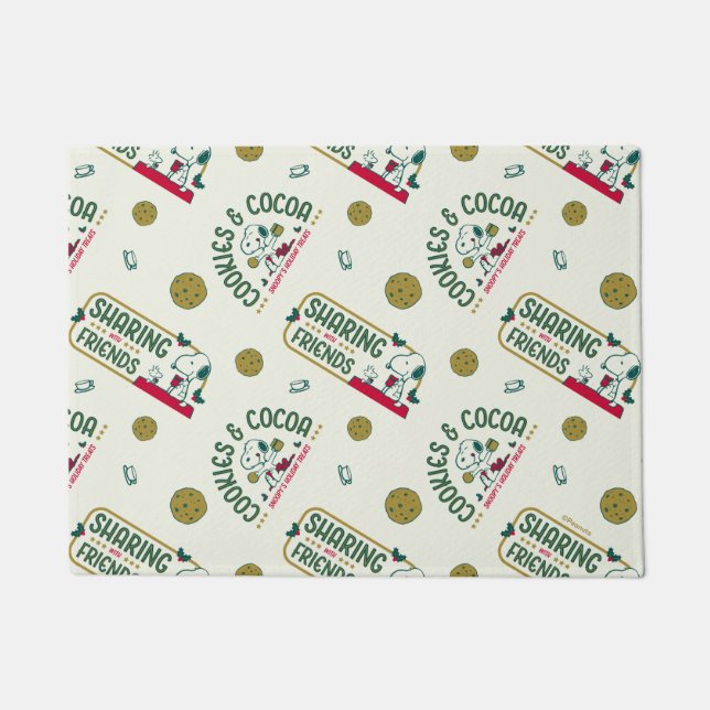 pinda's | Snoopy & Woodstock Hot Cocoa Pattern Deurmat (Voorkant)