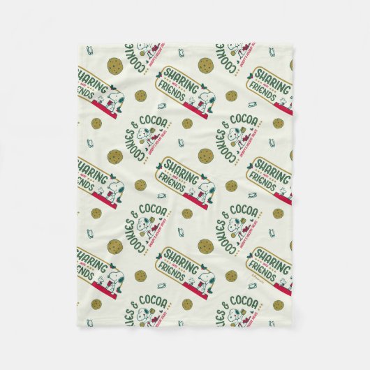pinda's | Snoopy & Woodstock Hot Cocoa Pattern Fleece Deken (Voorkant)