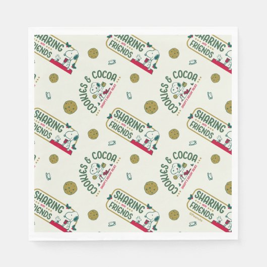 pinda's | Snoopy & Woodstock Hot Cocoa Pattern Servet (Voorkant)