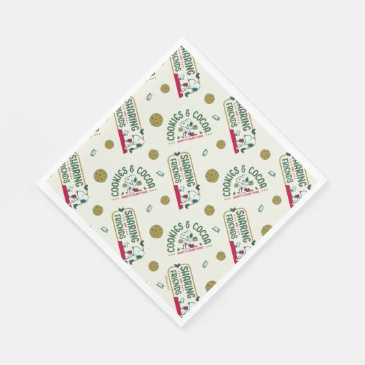 pinda's | Snoopy & Woodstock Hot Cocoa Pattern Servet (Hoek)