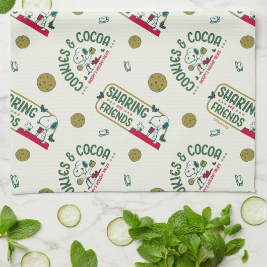 pinda's | Snoopy & Woodstock Hot Cocoa Pattern Theedoek (Gevouwen)