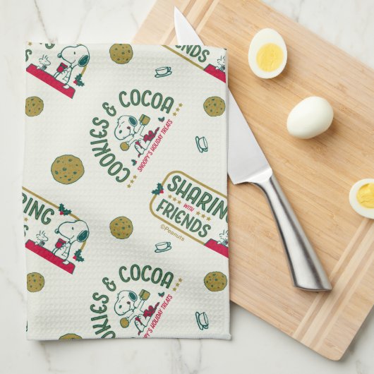 pinda's | Snoopy & Woodstock Hot Cocoa Pattern Theedoek (Quarter Fold)