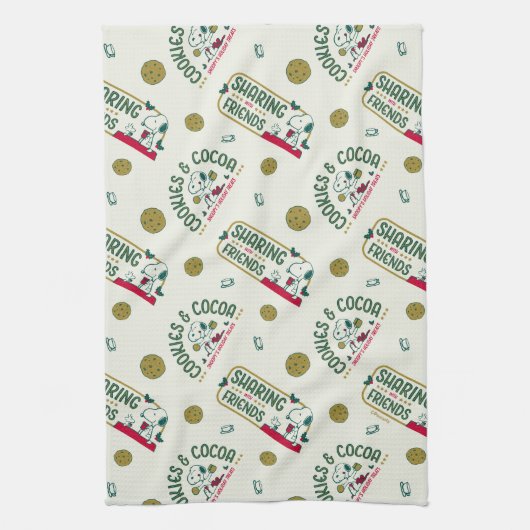 pinda's | Snoopy & Woodstock Hot Cocoa Pattern Theedoek (Verticaal)