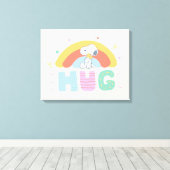 pinda's | Snoopy & Woodstock Hug Canvas Afdruk (Insitu (Houten vloer))