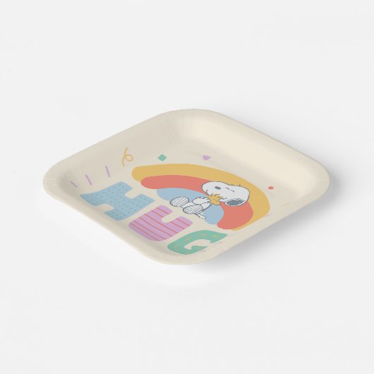 pinda's | Snoopy & Woodstock Hug Papieren Bordje (Gebogen)