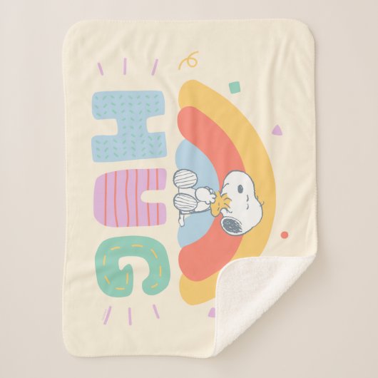 pinda's | Snoopy & Woodstock Hug Sherpa Deken (Voorkant)