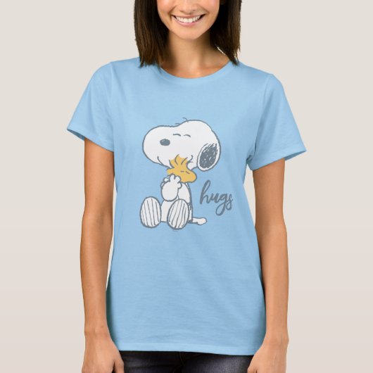 pinda's | Snoopy & Woodstock Hug T-shirt (Voorkant)