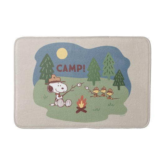 pinda's | Snoopy & Woodstock in de Campfire Badmat (Voorkant)