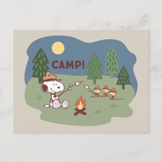 pinda's | Snoopy & Woodstock in de Campfire Briefkaart (Voorkant)