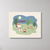 pinda's | Snoopy & Woodstock in de Campfire Canvas Afdruk (Voorkant)