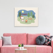 pinda's | Snoopy & Woodstock in de Campfire Canvas Afdruk (Insitu (Woonkamer))