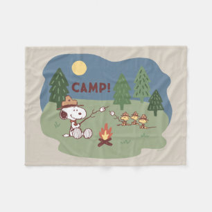 pinda's Snoopy & Woodstock in de Campfire Fleece Deken