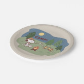 pinda's | Snoopy & Woodstock in de Campfire Papieren Bordje (Gekanteld)