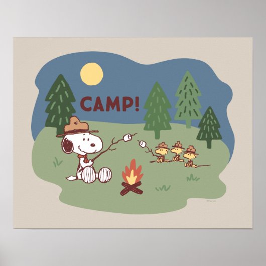 pinda's | Snoopy & Woodstock in de Campfire Poster (Voorkant)