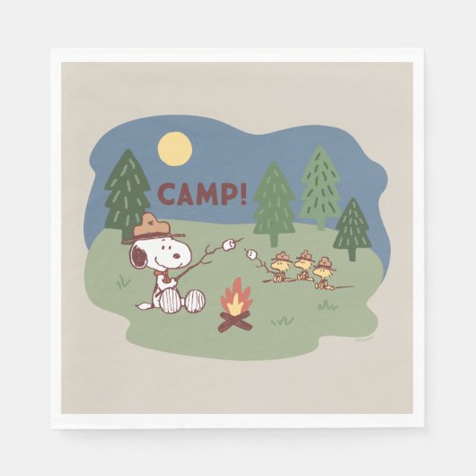 pinda's | Snoopy & Woodstock in de Campfire Servet (Voorkant)