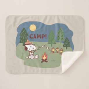 pinda's   Snoopy & Woodstock in de Campfire Sherpa Deken