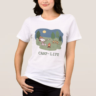 pinda's   Snoopy & Woodstock in de Campfire Tri-Blend Shirt