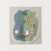 pinda's | Snoopy & Woodstock in de Campfire Wandkleed (Voorkant)