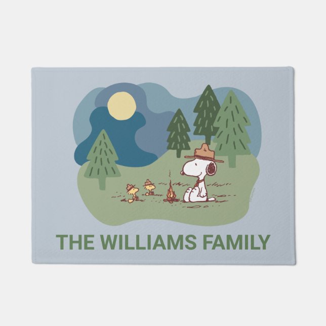 pinda's | Snoopy & Woodstock | Jouw namen toevoege Deurmat (Voorkant)