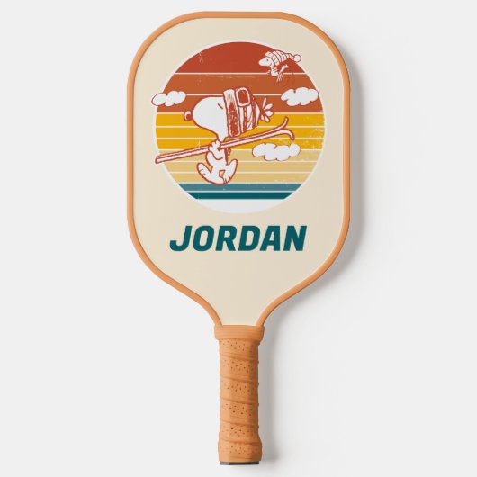 pinda's | Snoopy & Woodstock | Jouw namen toevoege Pickleball Paddle (Voorkant)