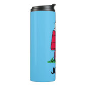 pinda's | Snoopy & Woodstock | Jouw namen toevoege Thermosbeker (Gedraaid links)