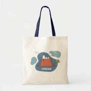 pinda's Snoopy & Woodstock Jouw namen toevoege Tote Bag