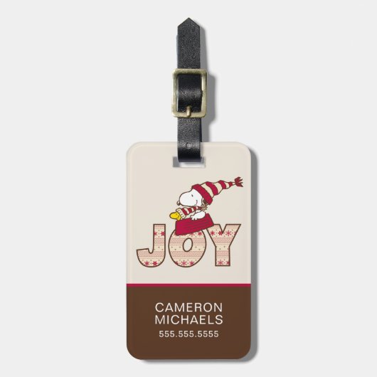 pinda's | Snoopy & Woodstock Joy Sled Ride Bagagelabel (Voorkant verticaal)