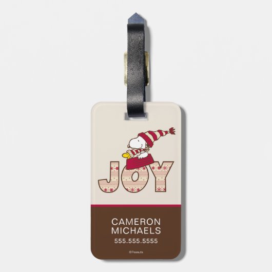 pinda's | Snoopy & Woodstock Joy Sled Ride Bagagelabel (Achterkant verticaal)