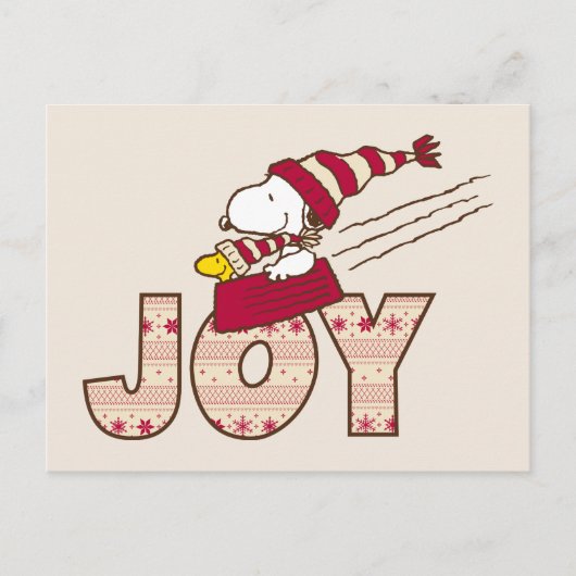 pinda's | Snoopy & Woodstock Joy Sled Ride Briefkaart (Voorkant)