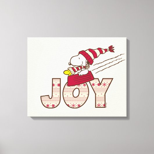 pinda's | Snoopy & Woodstock Joy Sled Ride Canvas Afdruk (Voorkant)