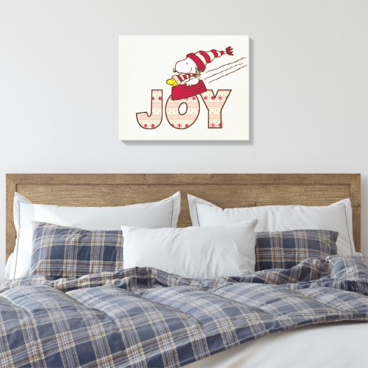 pinda's | Snoopy & Woodstock Joy Sled Ride Canvas Afdruk (Insitu (Slaapkamer))