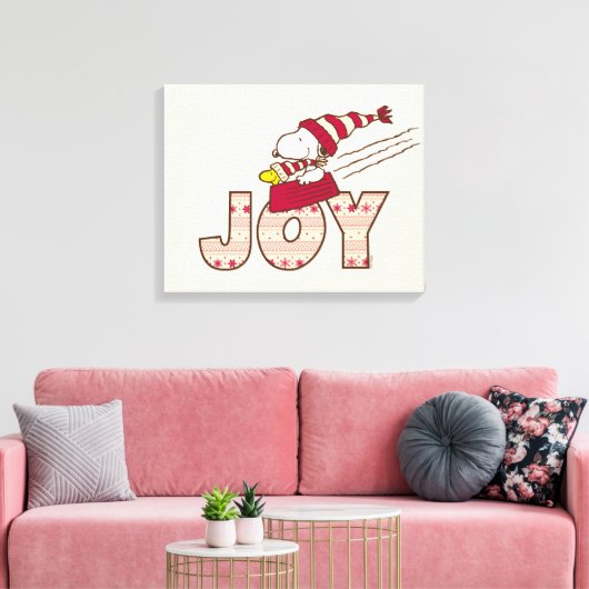 pinda's | Snoopy & Woodstock Joy Sled Ride Canvas Afdruk (Insitu (Woonkamer))